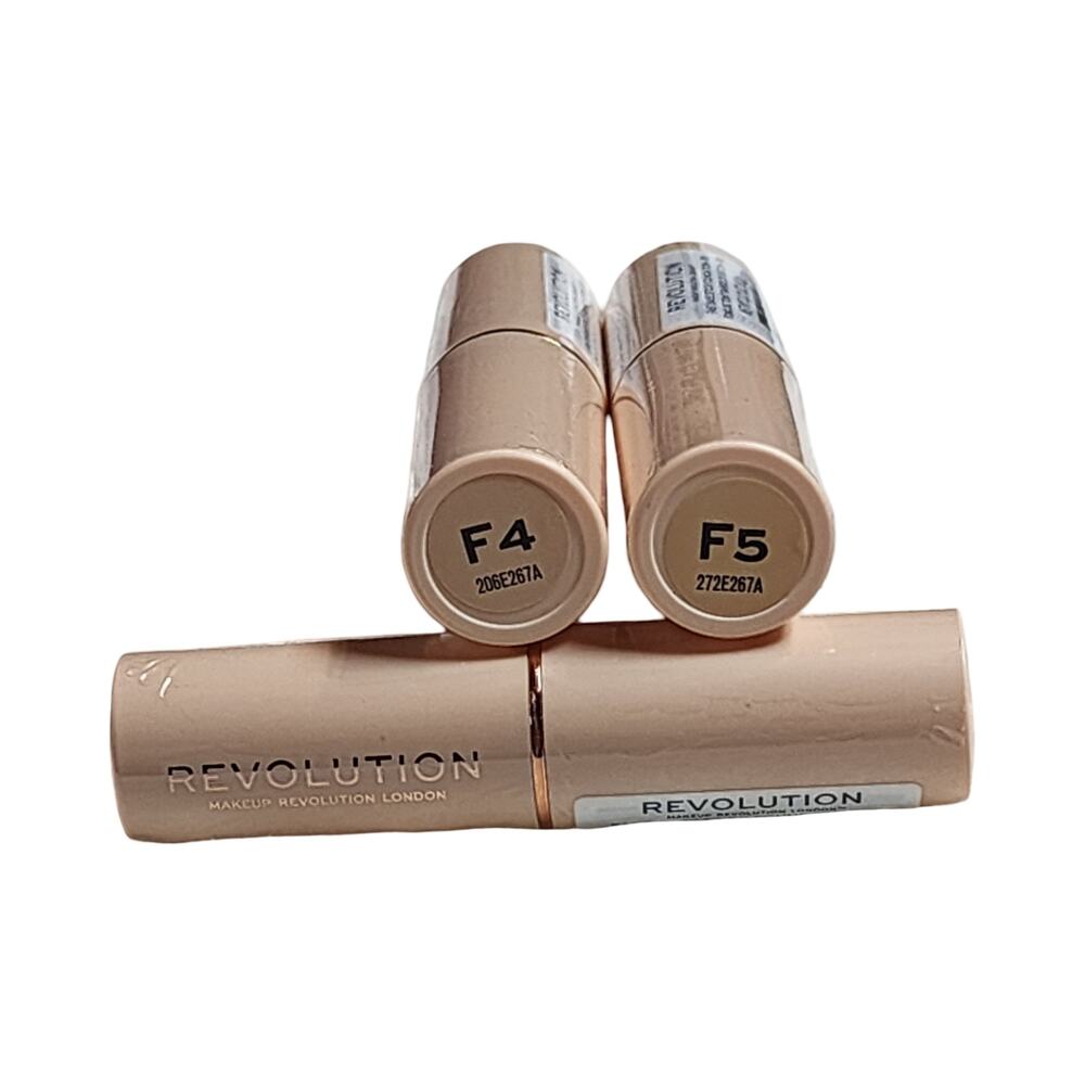 Makeup Revolution Fast Base Stick Foundation New Sealed Lot Shades F4 F5
